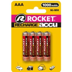 AAA Batterier Rocket genopladelig AAA R03 1,2 V - 4 stk