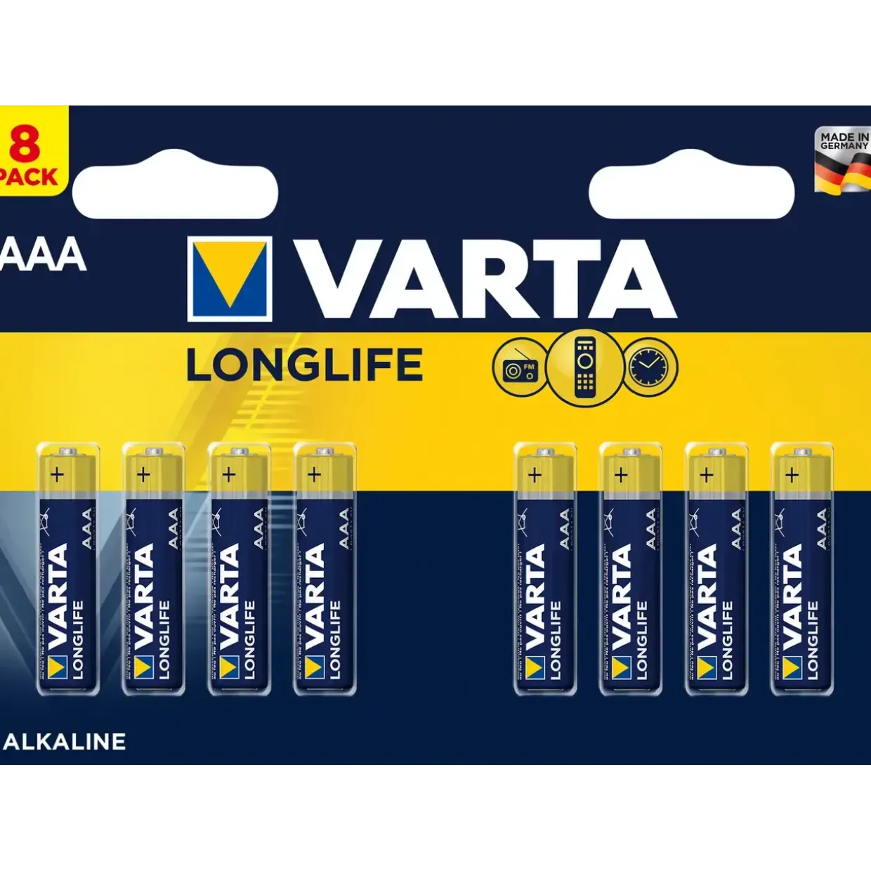AAA batterier Varta Longlife 8 stk
