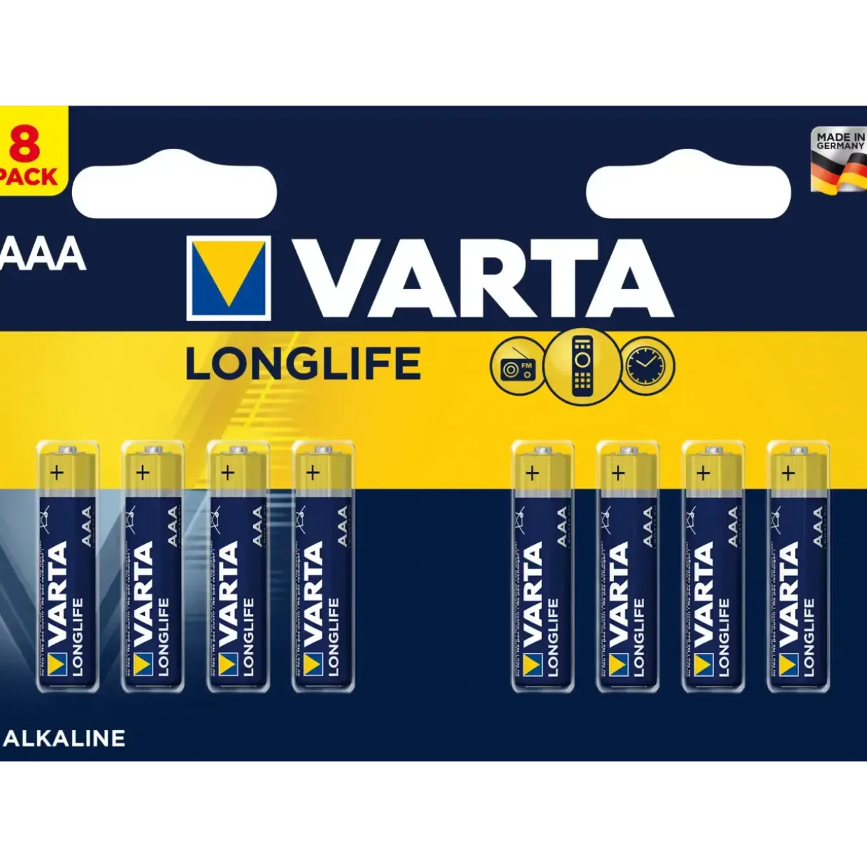 AAA batterier Varta Longlife 8 stk