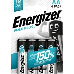 AA Batterier - Energizer Max Plus - 4 stk