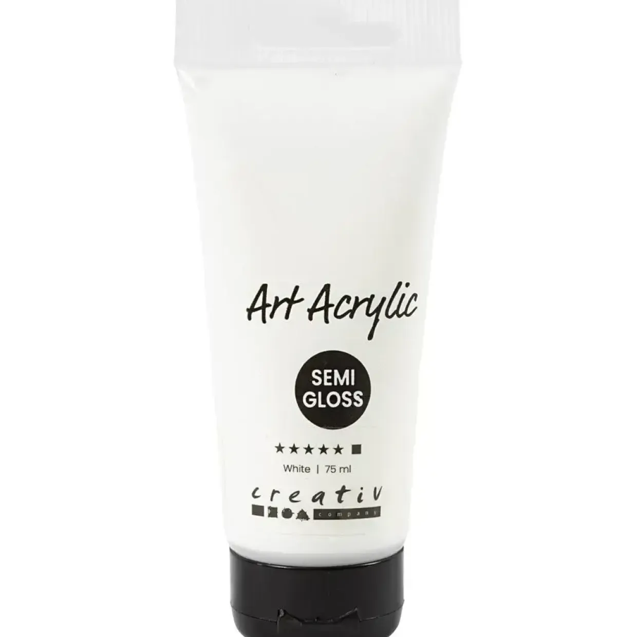Acryl maling Pigment Art, halvblank, dækkende, Titanium white, 75ml