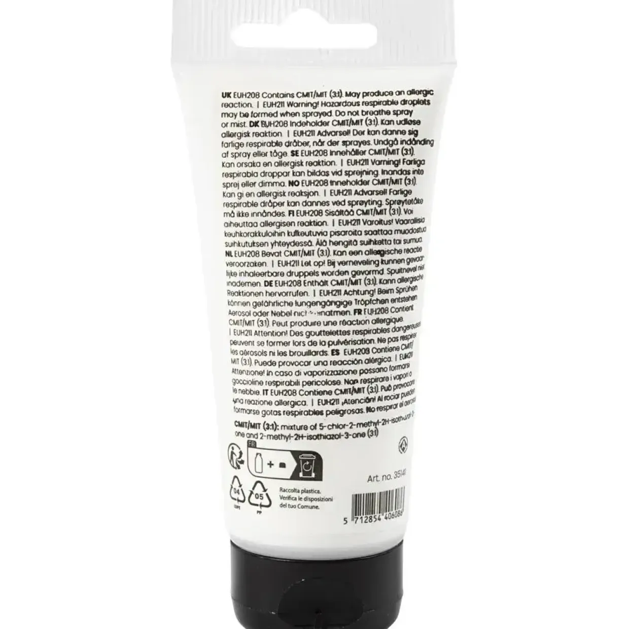 Acryl maling Pigment Art, halvblank, dækkende, Titanium white, 75ml