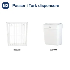 Affaldsposer - Tork 204020 - 20 L - B2 - 100 poser pr. rulle - 10 ruller