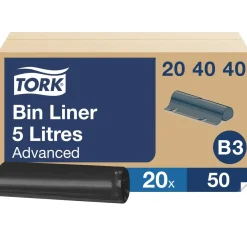 Affaldspose Tork 204040 Bin B3 5L sort 20rul