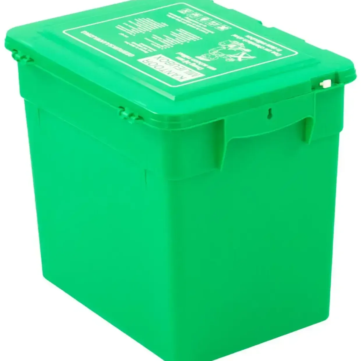 Affaldsspand, grøn, plast, 30 l, med låg og hank - 1 stk
