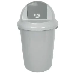 Affaldsspand, med push låg, grå, 60 l