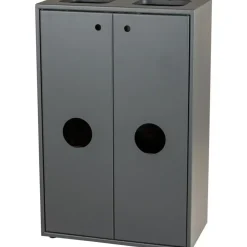 Affaldsspand, Tina Trolleys, sort, galvaniseret stål, 4-rums, 4x15 l, med 4 inderspande