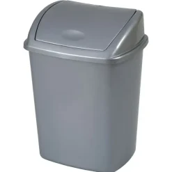 Affaldsspand, V-Part, grå, plast, 15 l, med sving låg, forberedt til vægmontering