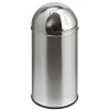 Affaldsspand, V-part, med push låg, inderspand i metal, brandsikker, rustfri stål, 40 l