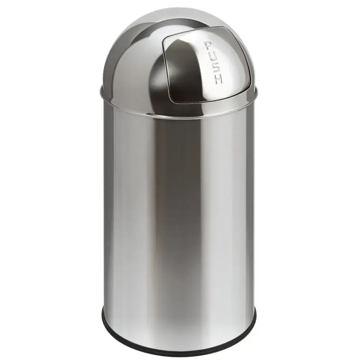 Affaldsspand, V-part, med push låg, inderspand i metal, brandsikker, rustfri stål, 40 l