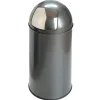 Affaldsspand, V-part, med push låg, inderspand i metal, brandsikker, grå, 40 l