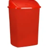 Affaldsspand, 23,5x30x40,5cm, 15 l, rød, plast, push låg
