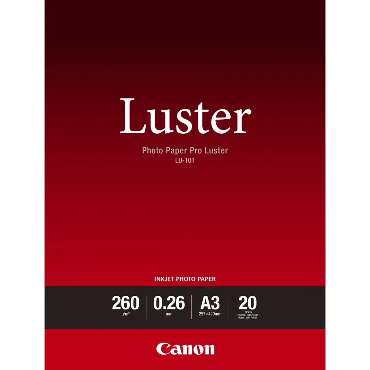 A3 fotopapir Canon 260 gram LU-101 Pro Luster - 20 ark