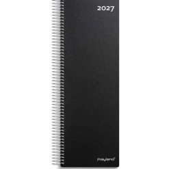Aftalenoteringskalender dag - 125x327mm - Spiral - PP-plast - Sort - 2027 - Mayland - 27225000
