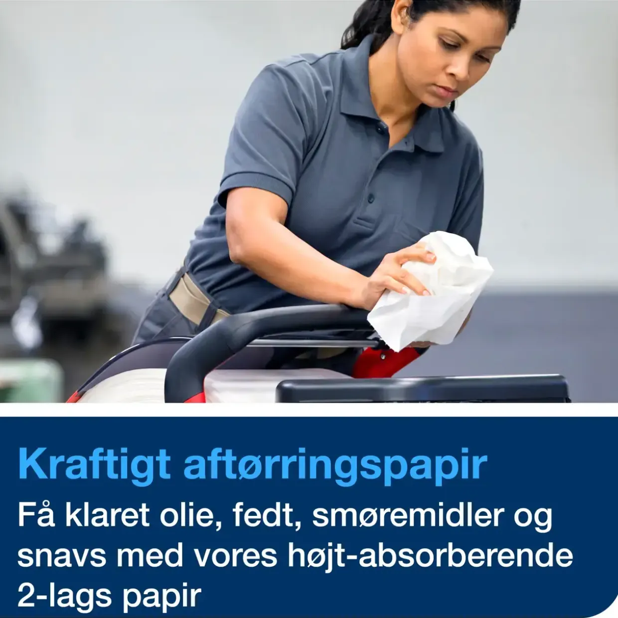 Aftørringspapir - Tork 130060 - Kraftig - W1 - Hvid - 2-lags - 340 meter