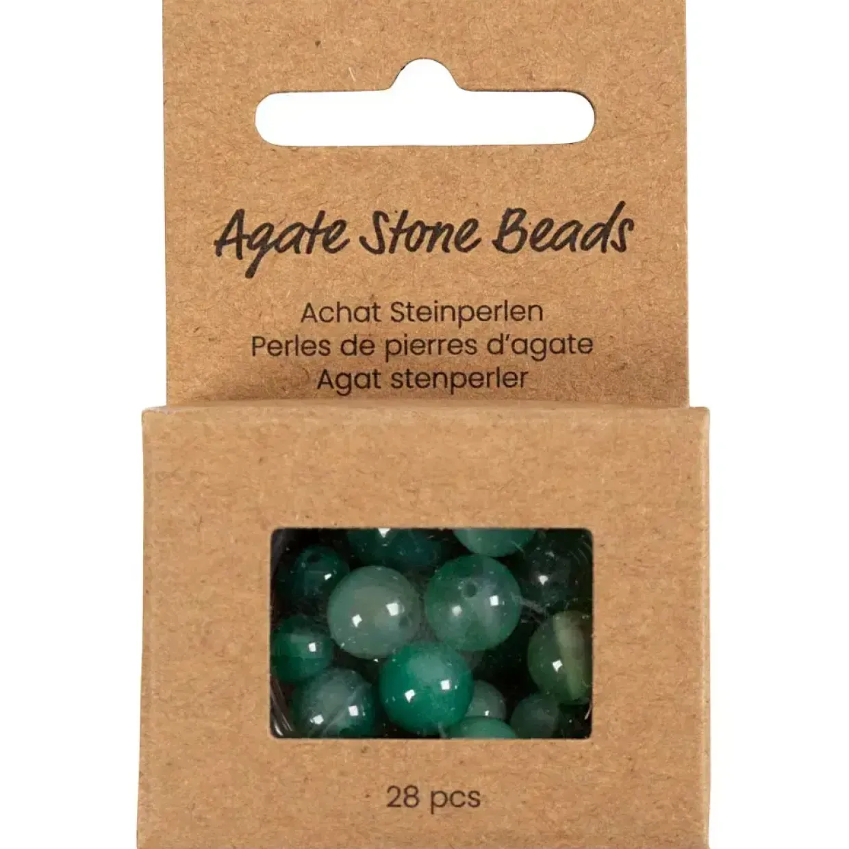 Agat stenperler, str. 13x8, 15x6 mm, hulstr. 0,9-1 mm, klar grøn, 28stk./ 1 pk.