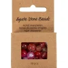 Agat stenperler, str. 1x10, 12x8, 15x6 mm, hulstr. 0,9-1 mm, beige, rosa, 28stk./ 1 pk.