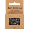 Agat stenperler, str. 1x10, 12x8, 15x6 mm, hulstr. 0,9-1 mm, transparent grå, 28stk./ 1 pk.