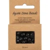 Agat stenperler, str. 1x10, 12x8, 15x6 mm, hulstr. 0,9-1 mm, sort, 28stk./ 1 pk.