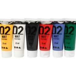 Akrylmaling A-Color, ass. farver, 02 - mat, 6x20ml