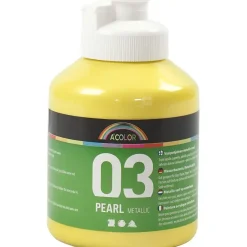 Akrylmaling A-Color, gul, 03 - metallic, 500ml