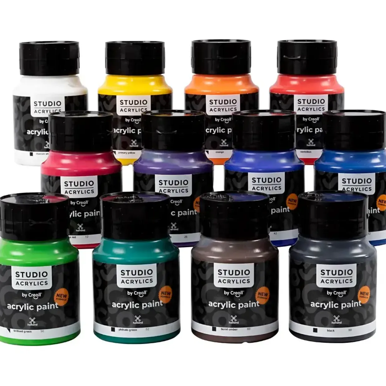 Akrylmaling Creall Studio ass. farver 12x500 ml