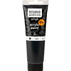 Akrylmaling Creall Studio dækkende sort (99) 120 ml