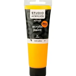 Akrylmaling Creall Studio halvdækkende warm yellow (07) 120 ml