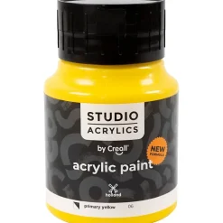 Akrylmaling Creall Studio halvdækkende primary yellow (06) 500 ml