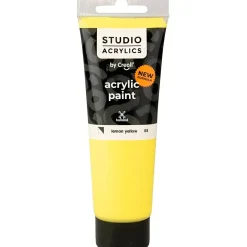 Akrylmaling Creall Studio halvdækkende lemon yellow (05) 120 ml