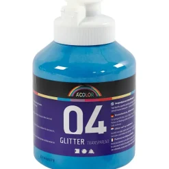 Akrylmaling glitter blå 500 ml