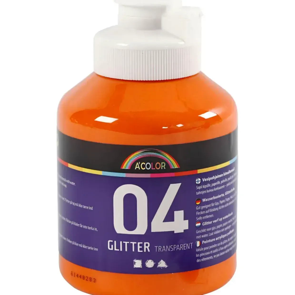 Akrylmaling glitter orange 500 ml