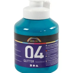 Akrylmaling glitter turkis 500 ml