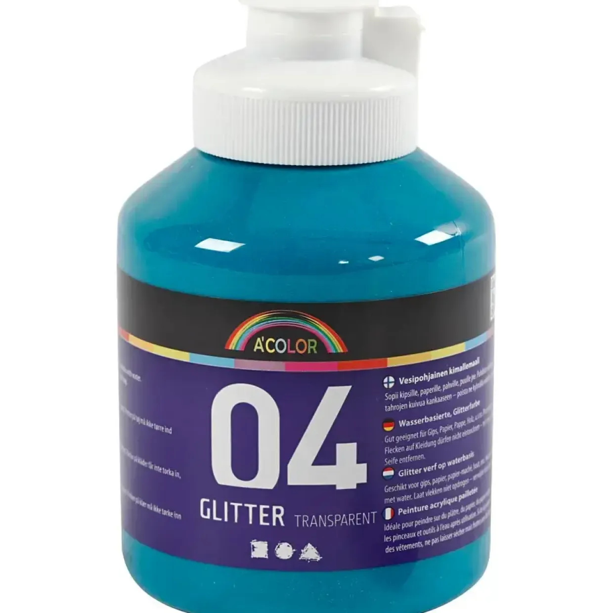Akrylmaling glitter turkis 500 ml