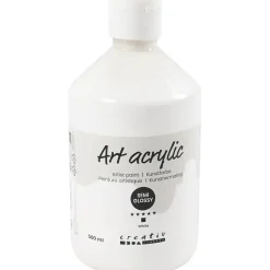Akrylmaling Pigment Art, halvblank, dækkende, hvid, 500ml