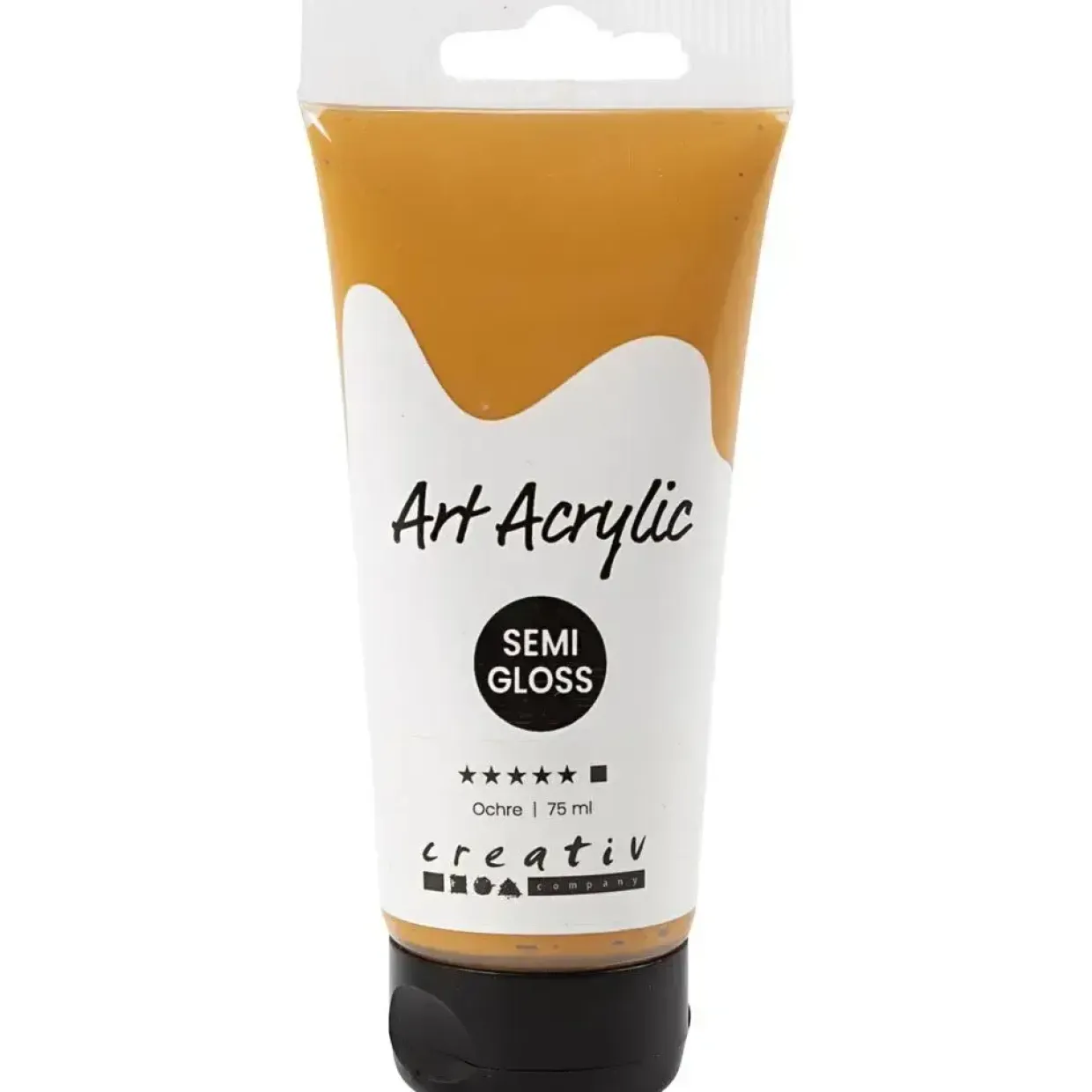 Akrylmaling Pigment Art, halvblank, dækkende, Yellow ochre, 75ml