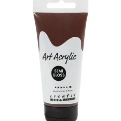 Akrylmaling Pigment Art, halvblank, dækkende, Burnt umber, 75ml