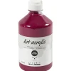 Akrylmaling Pigment Art, halvblank, halvtransparent, mørk rød, 500ml