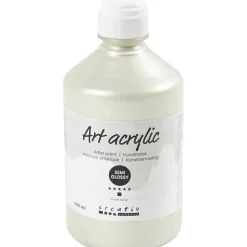 Akrylmaling Pigment Art, halvblank, dækkende sølv, 500ml