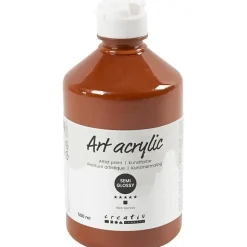 Akryl maling Pigment Art, halvblank, dækkende, rå sienna, 500ml