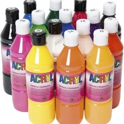 Akrylmaling primærfarver 15x500ml