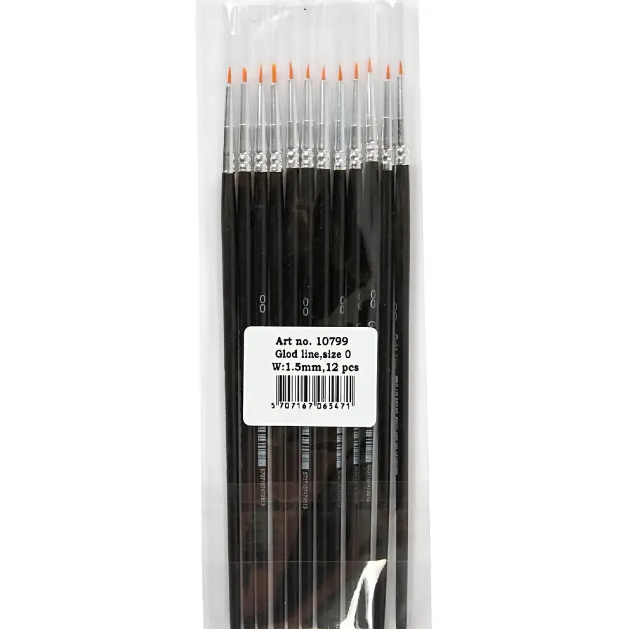 Akvarelpensel Gold Line Pensler, nr. 0 , B: 3,0mm, rund, 12stk.