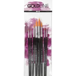 Akvarel pensler Gold Line Pensler, nr. 0-22 , B: 1,5-8 mm, rund, 8ass.