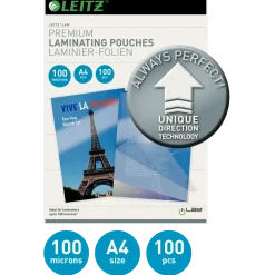 A4 Lamineringslomme 100 mic UDT gloss Leitz | 100 stk
