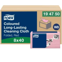 Allround klud - Tork - 194750 - Premium - W8 - Small Pack - rød - 40 klude