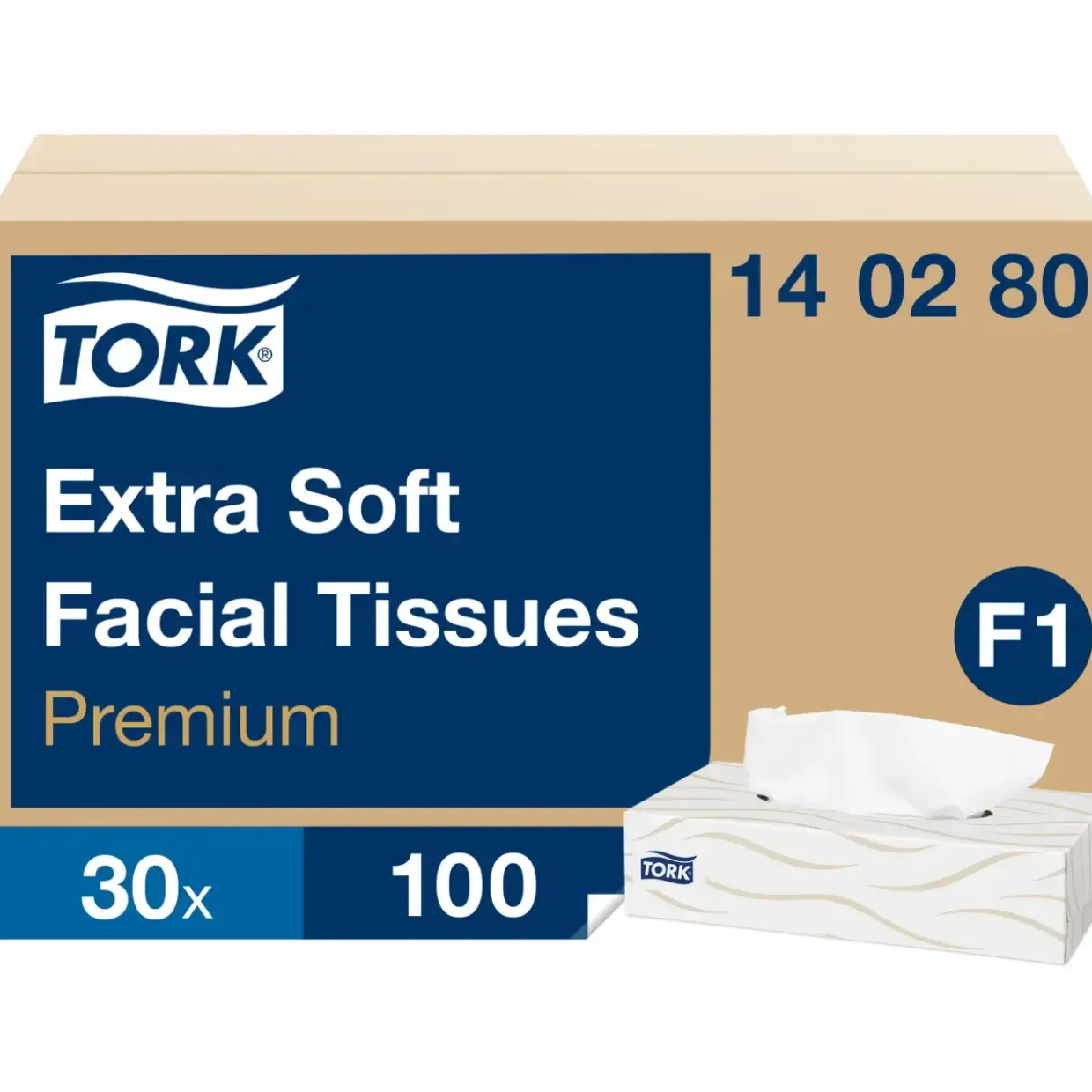 Ansigtsservietter Tork 140280 - 100 ark pr. pakke - 30 pakker pr. karton