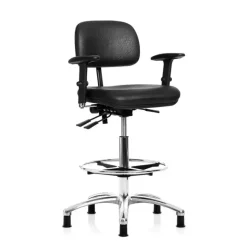 Arbejdsstol - Industry model 4351514 - Kunstskind sort - Højde 630-880 mm