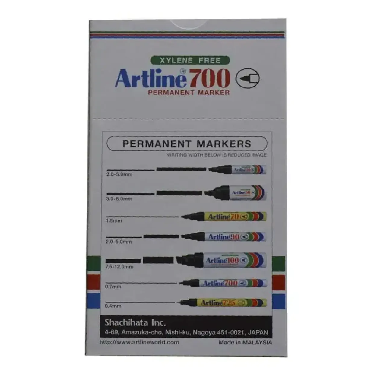 Artline 700 - Permanent rød marker 0,7 mm - 12 stk