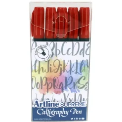 Artline Supreme Kalligrafi Pen 5 set red