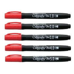 Artline Supreme Kalligrafi Pen 5 set red